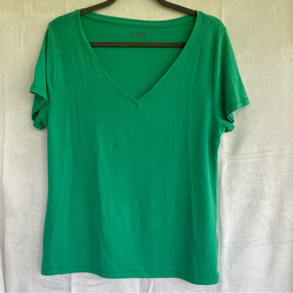 J. Crew Stretch Linen V-Neck Shirt